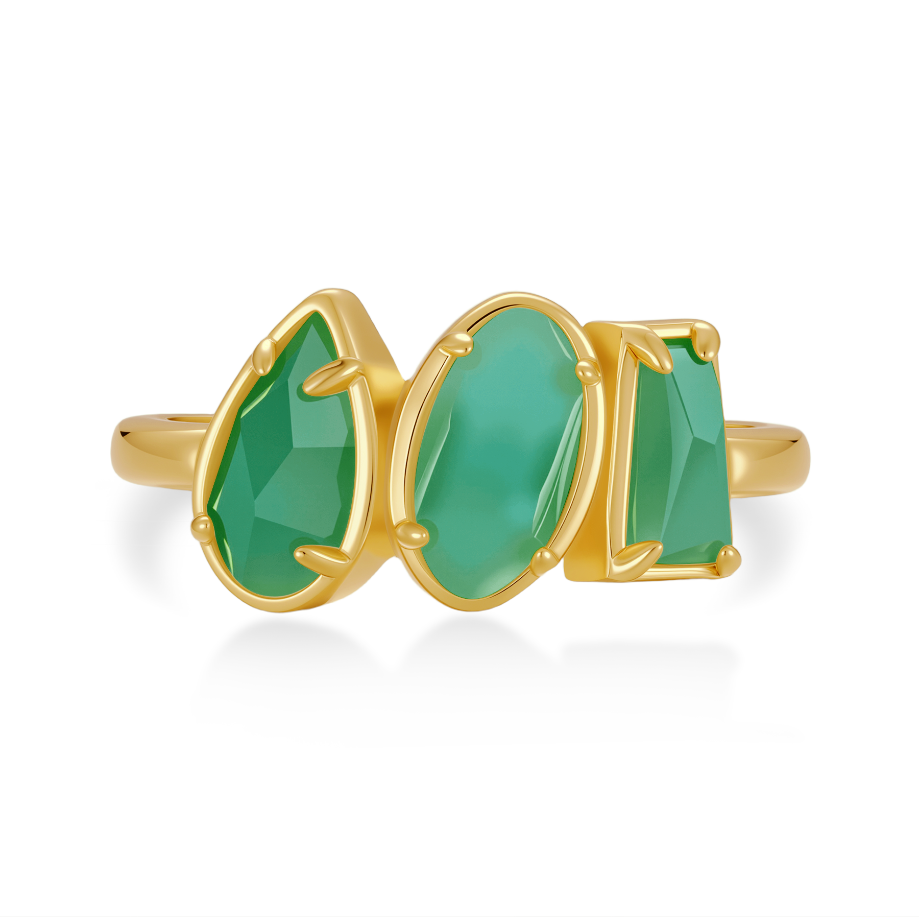 小梯形橢圓水滴三幾何戒指