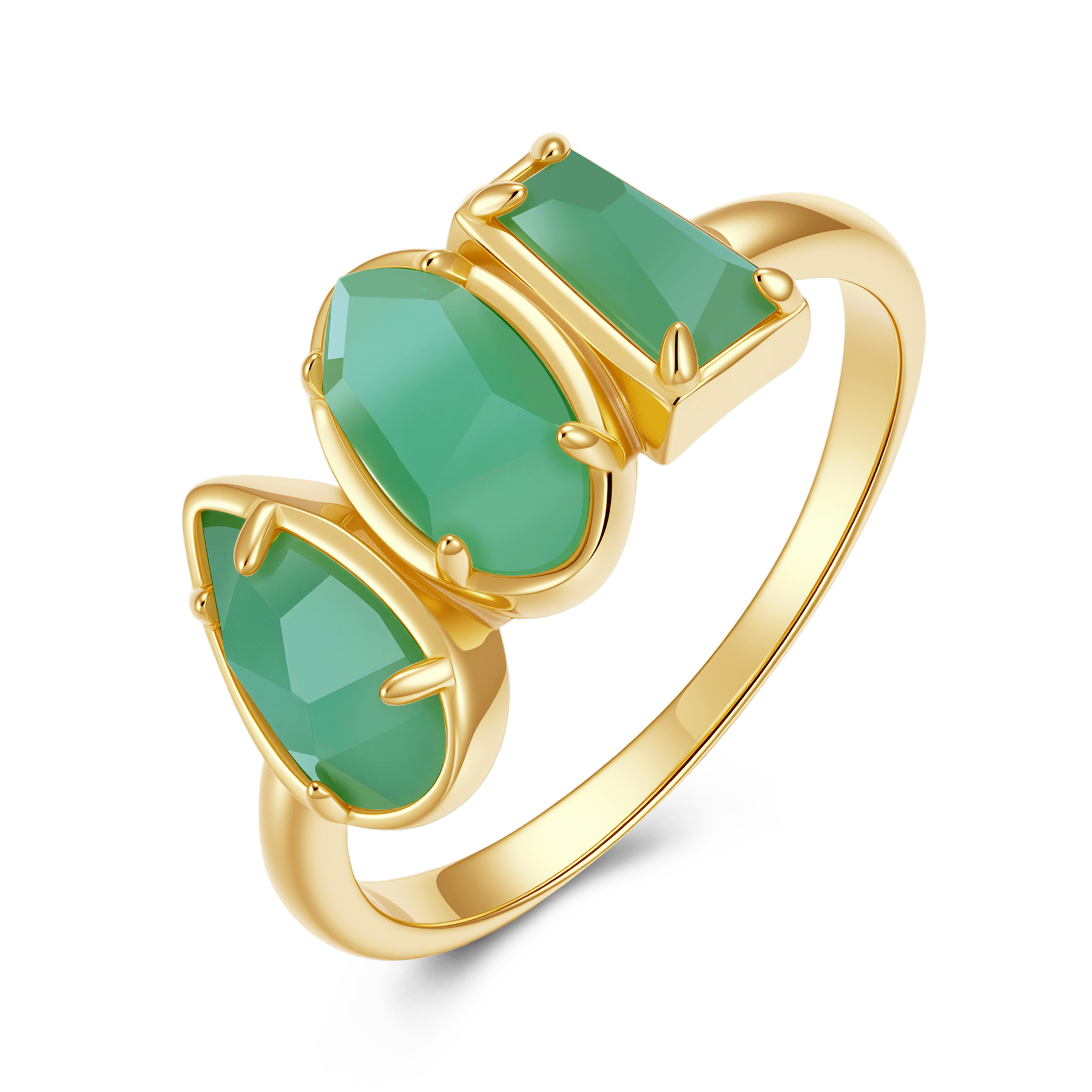 小梯形橢圓水滴三幾何戒指