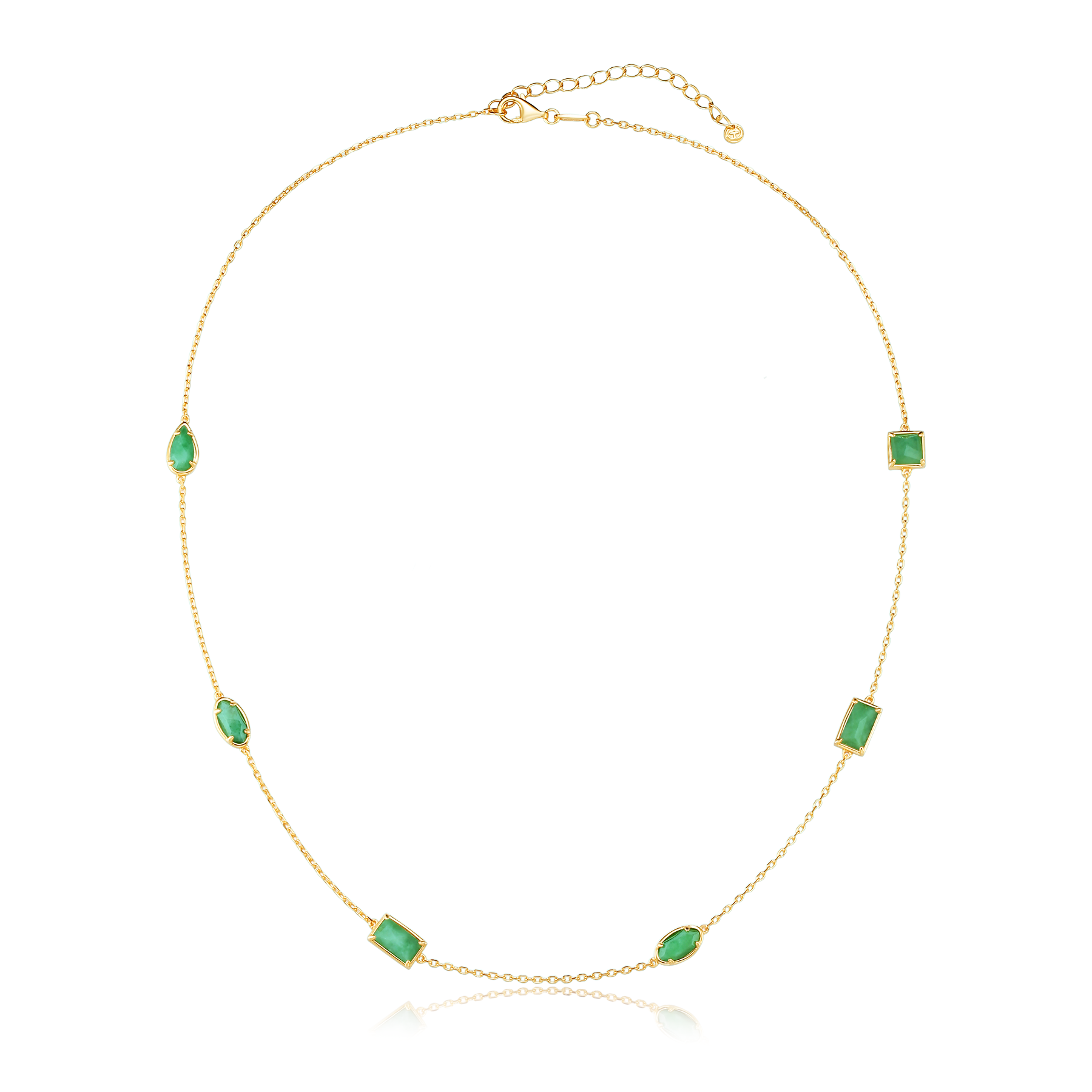 幾何造型天然翡翠項鍊(6pc)