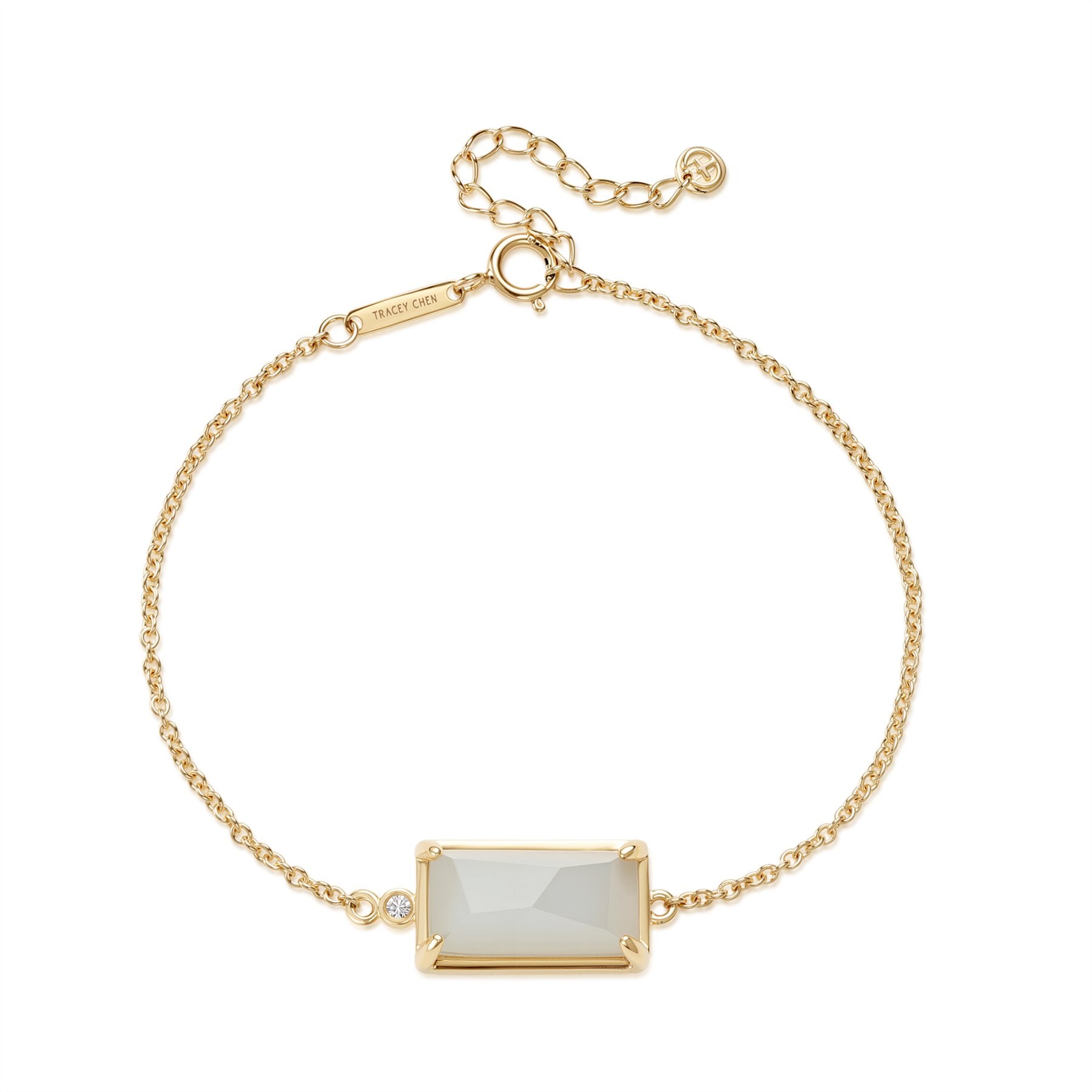 長方翡翠天然鑽手鍊