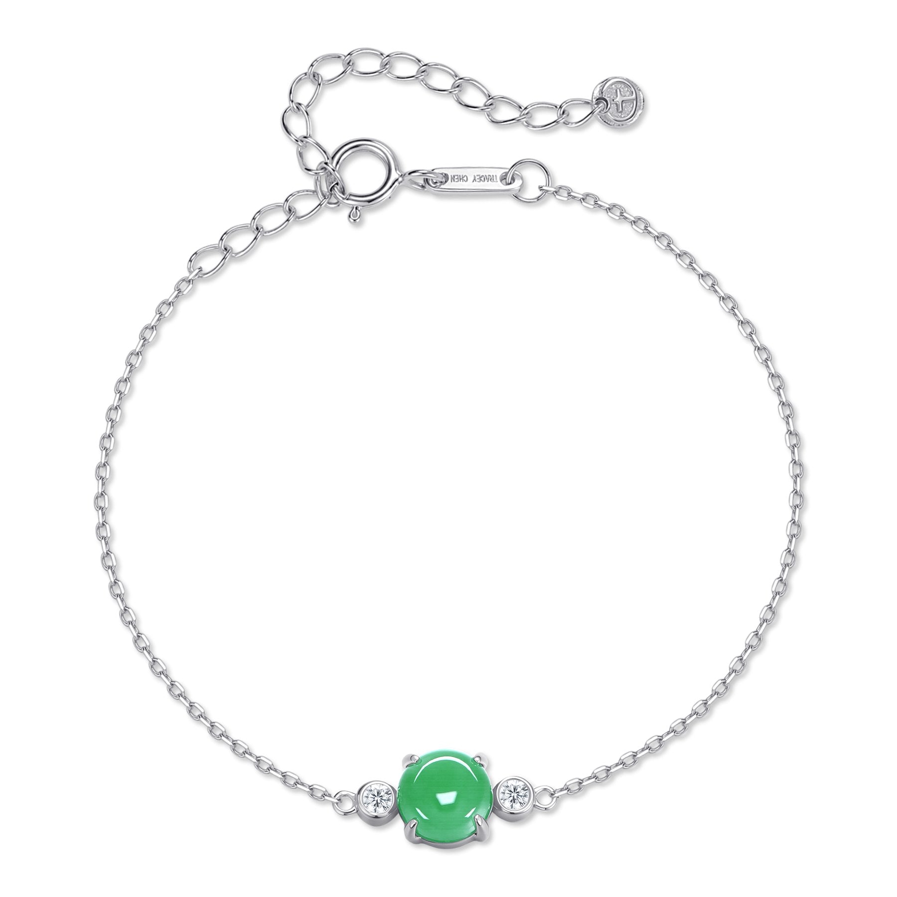 小圓餅翡翠天然鑽手鍊