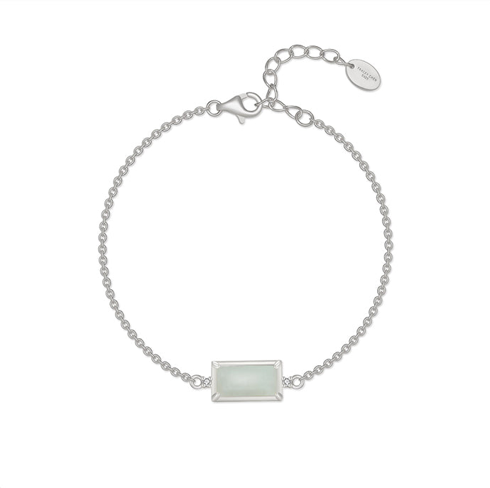 天然翡翠小長方未來鑽手鍊