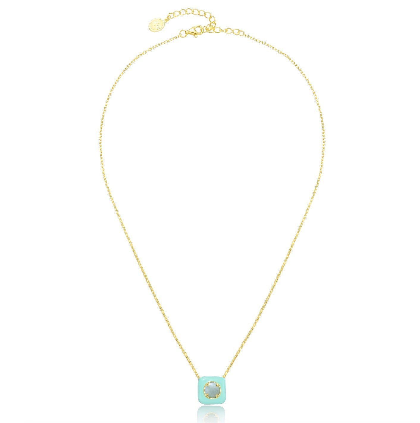 Natural Jadeite Enamel Cube Necklace