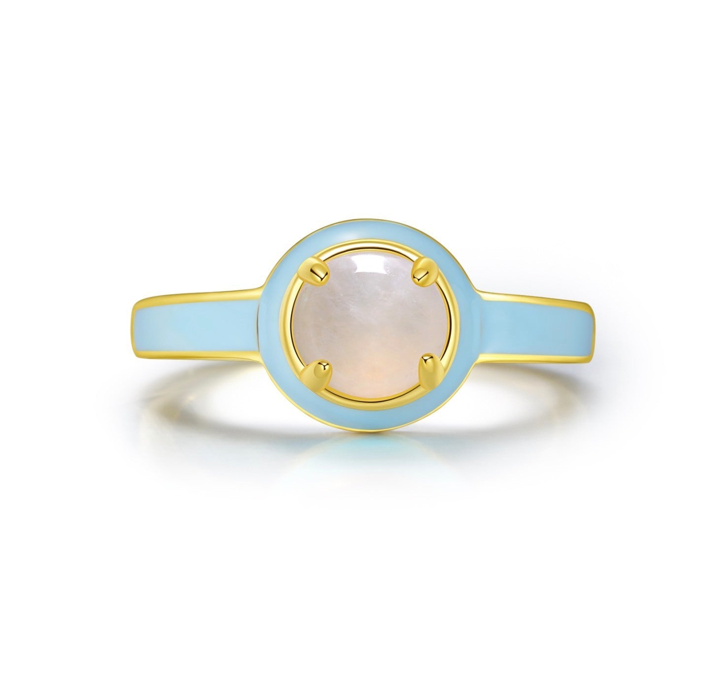 Natural Jadeite Enamel Round Ring