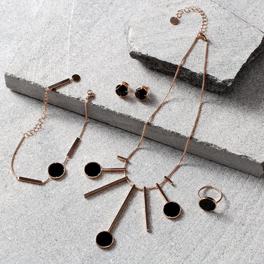 Natural Black Jade Round Ring