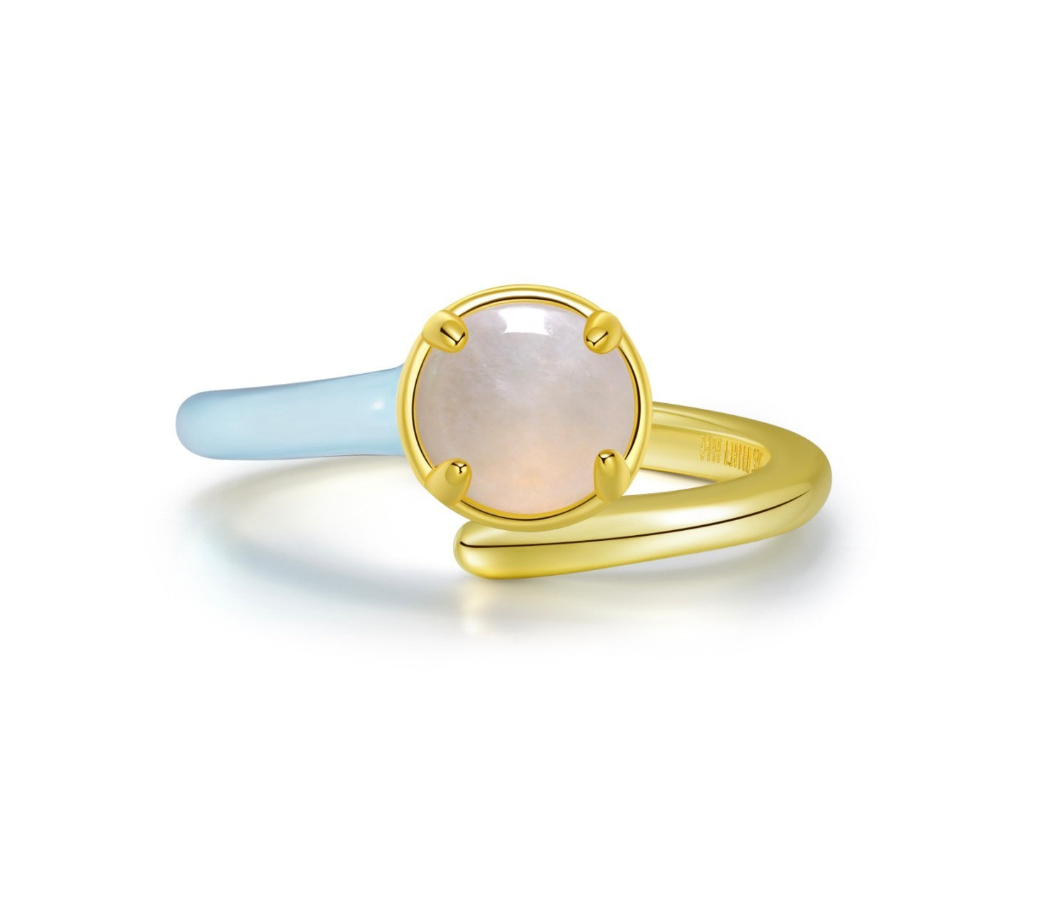 Natural Jadeite Enamel Crossover Ring