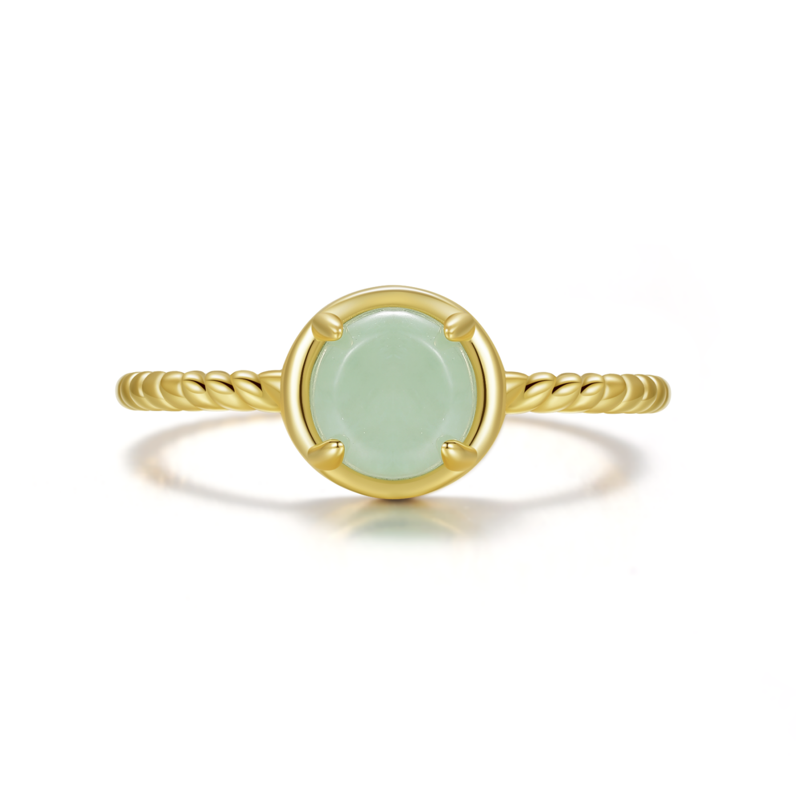 Natural Jadeite Twisted Round Ring