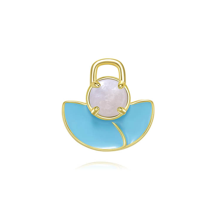 天然圓形翡翠琺瑯幸運餅吊墜