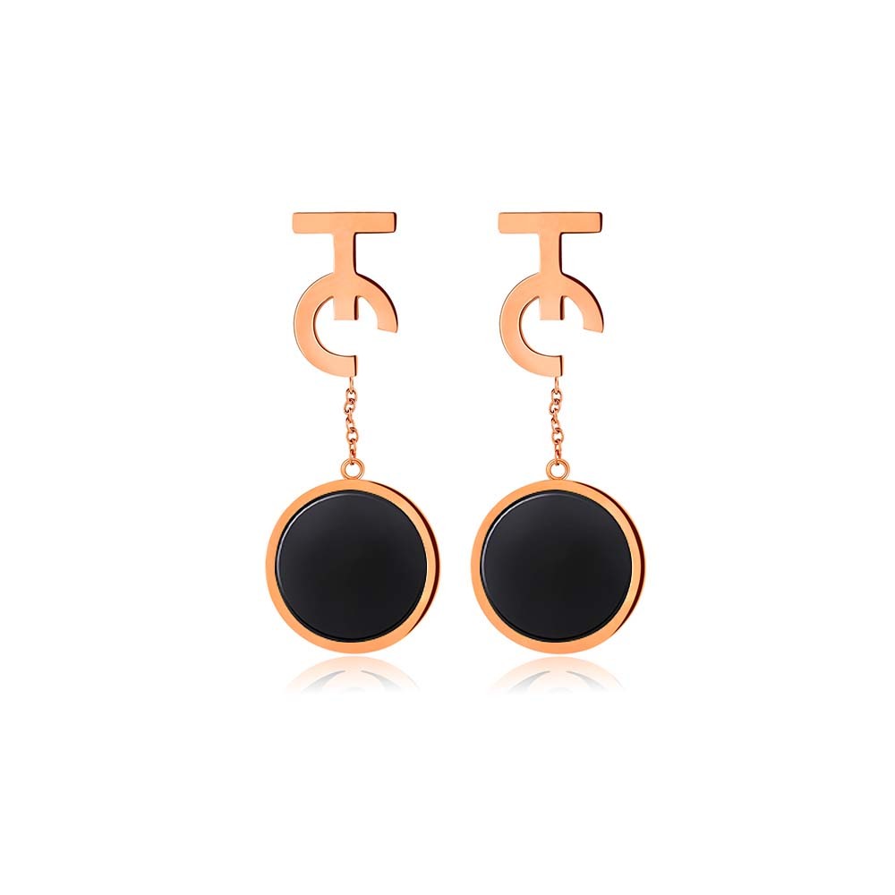Natural Black Jade TC Earrings
