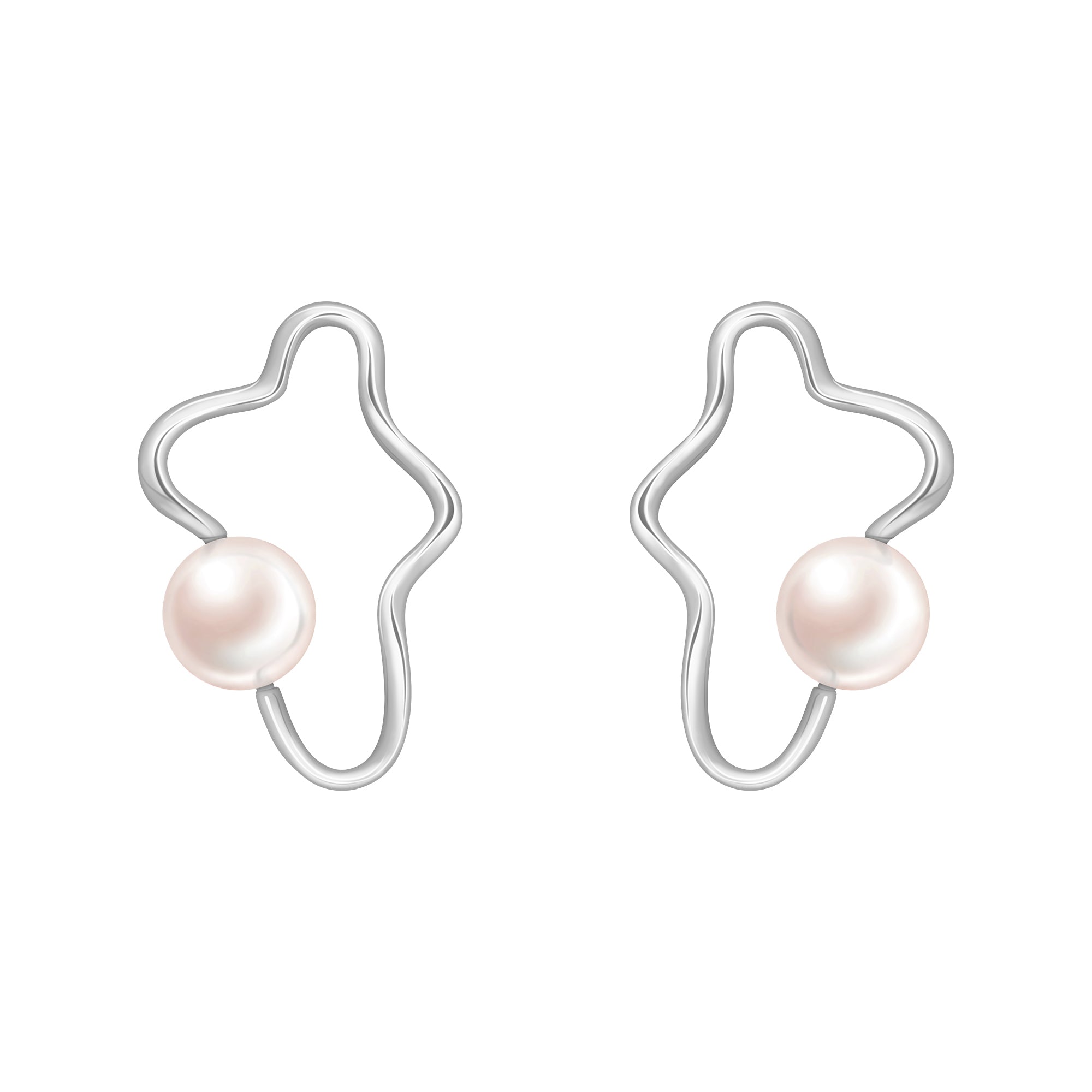 日本Akoya海水珍珠雲朵耳飾