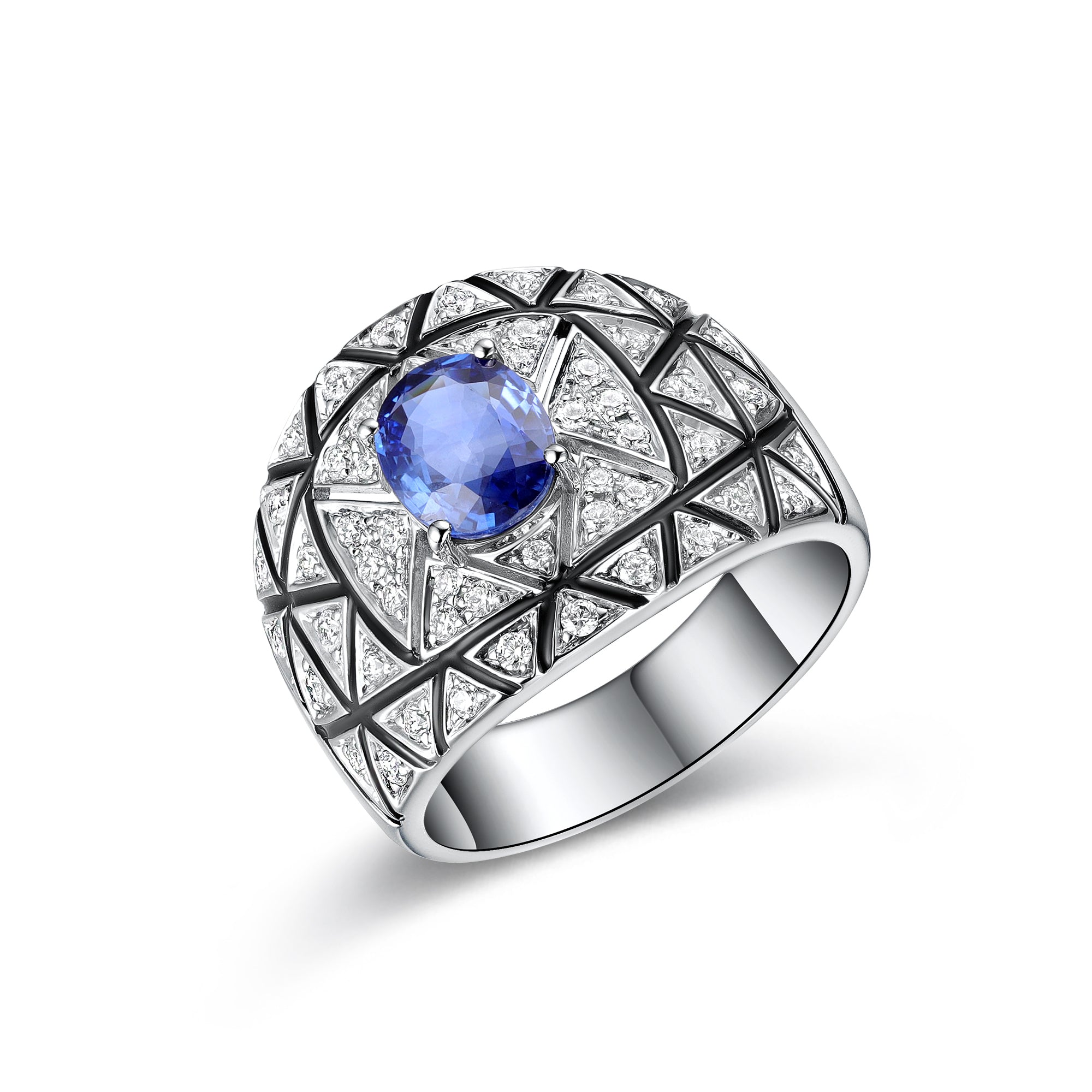 サファイアコールドエナメルダイヤモンドリング