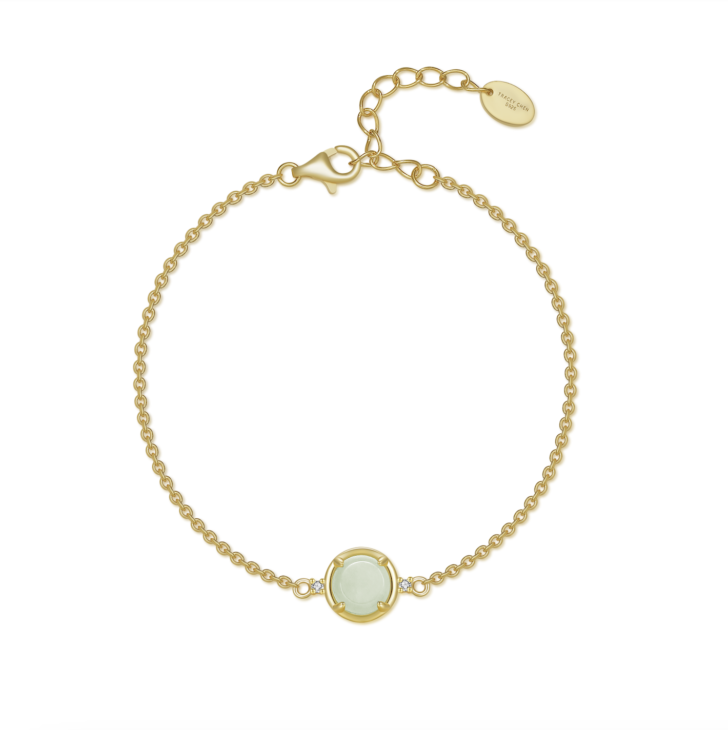 天然翡翠小圓未來鑽手鍊