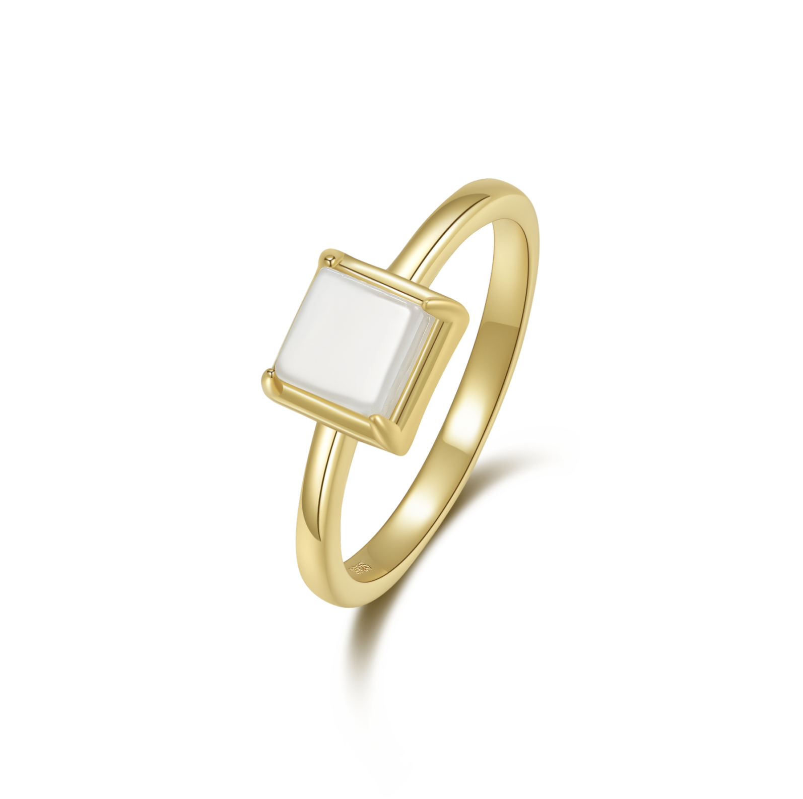 Natural Jadeite Square Ring