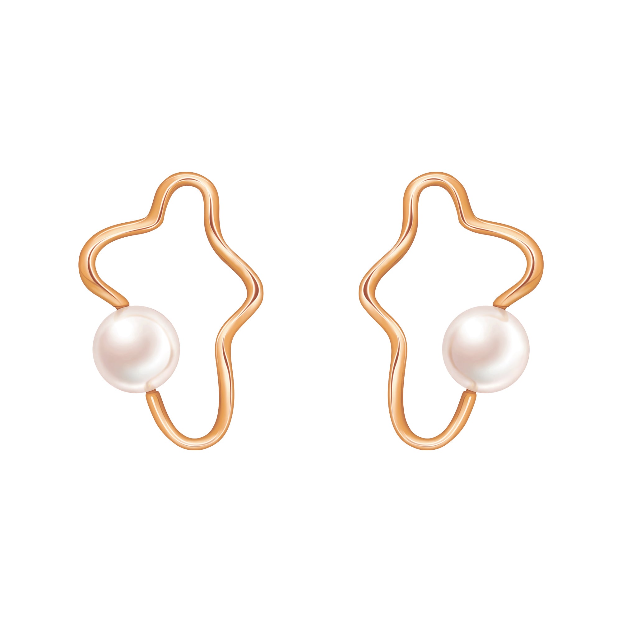 日本Akoya海水珍珠雲朵耳飾