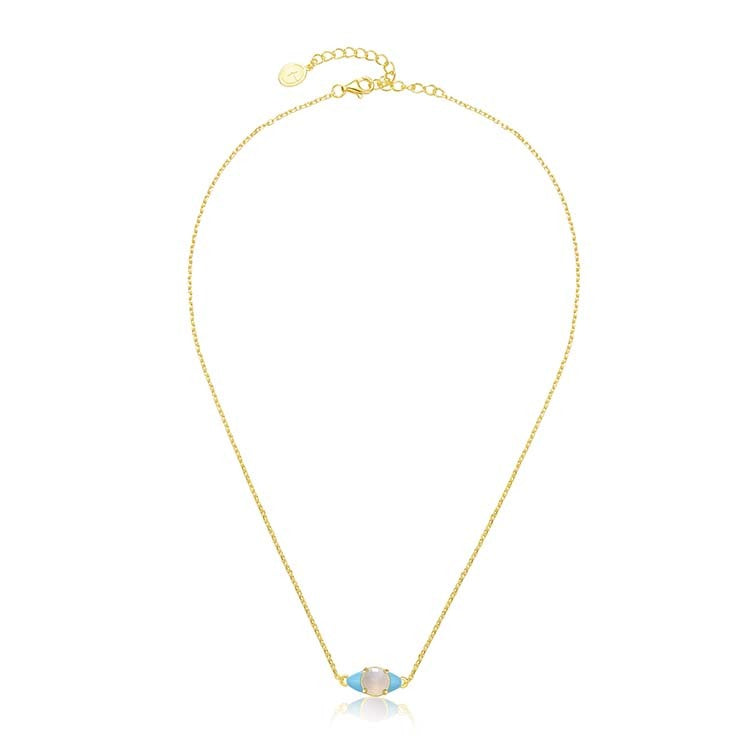 天然圓形翡翠琺瑯眼睛項鍊