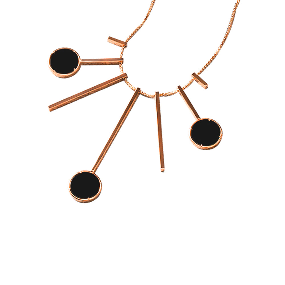 Natural Black Jade Three-Circle Necklace Set