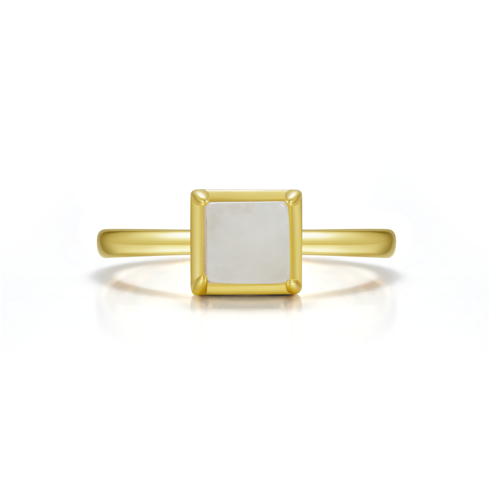 Natural Jadeite Square Ring