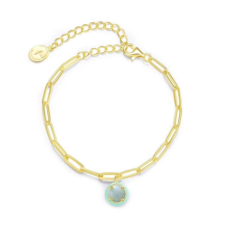 天然圓形翡翠琺瑯手鍊