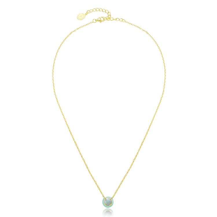 天然圓形翡翠琺瑯項鍊