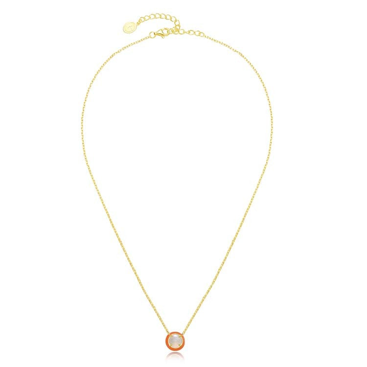 天然圓形翡翠琺瑯項鍊