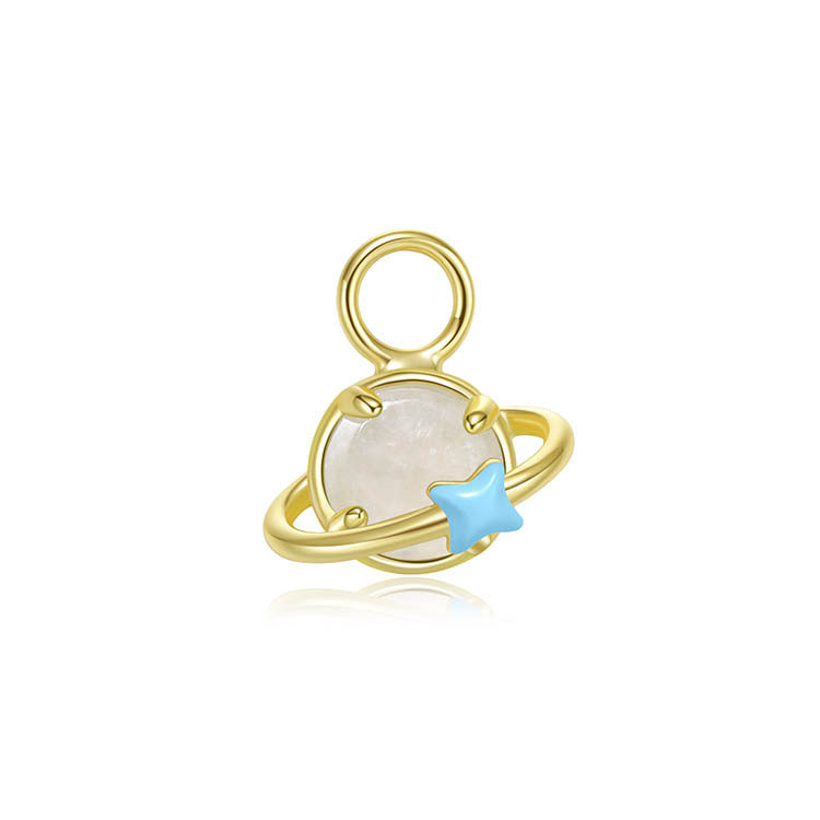 天然圓形翡翠琺瑯行星吊墜