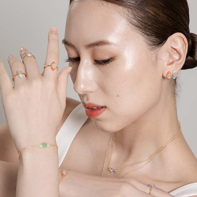 天然圓形翡翠琺瑯眼睛項鍊