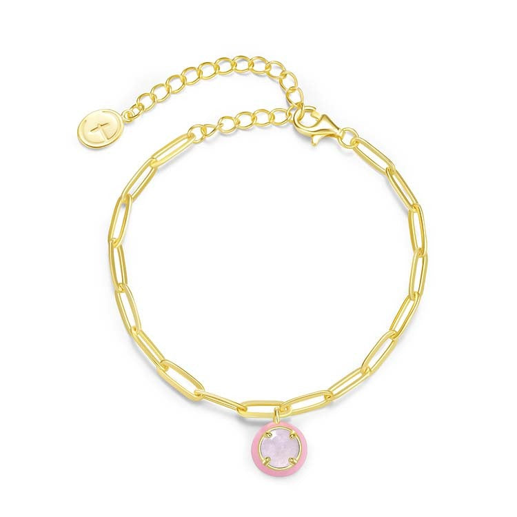 天然圓形翡翠琺瑯手鍊