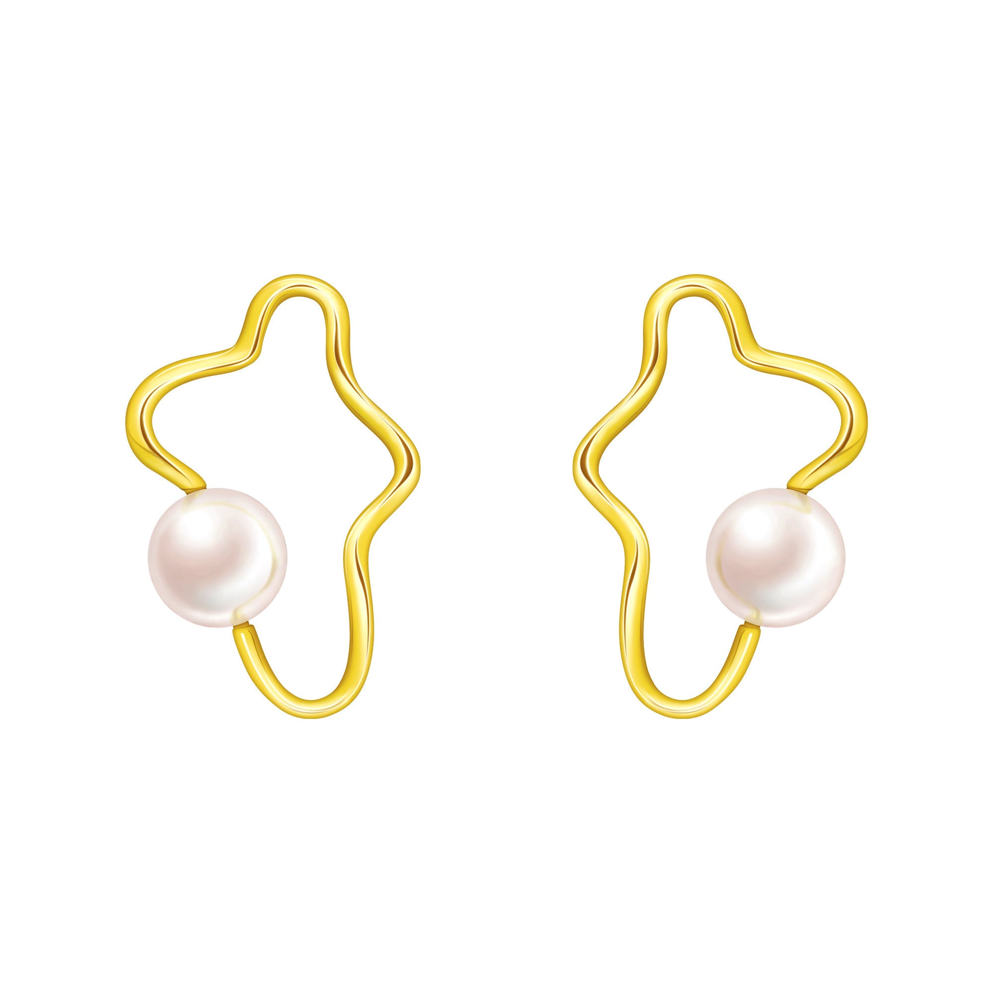 日本Akoya海水珍珠雲朵耳飾