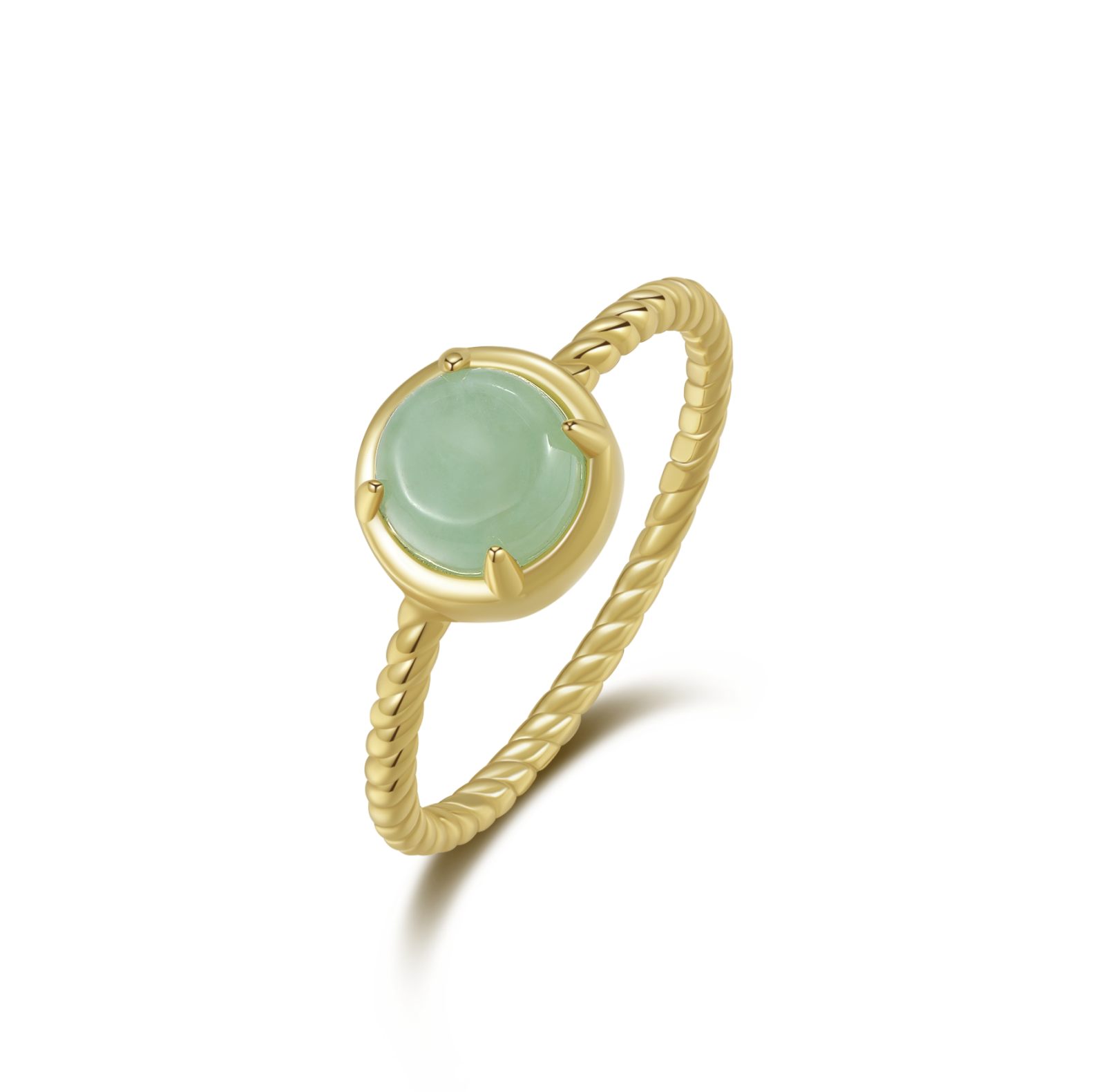 Natural Jadeite Twisted Round Ring