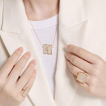 天然白翡雙長方未來鑽石手鍊(10分)