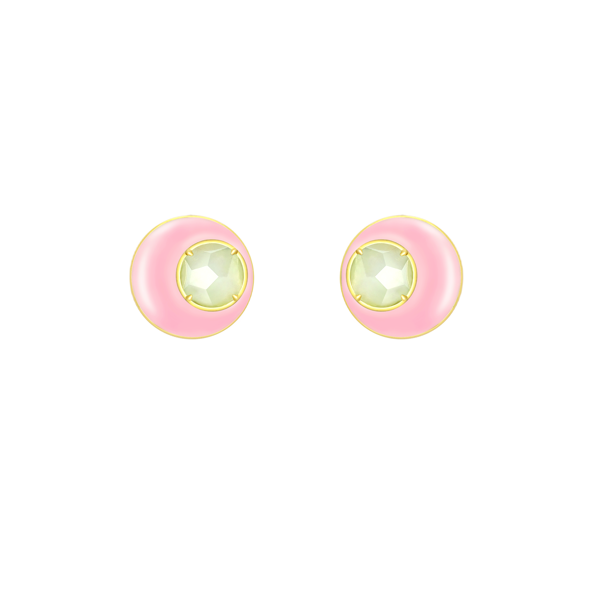 天然翡翠エナメルイヤリング