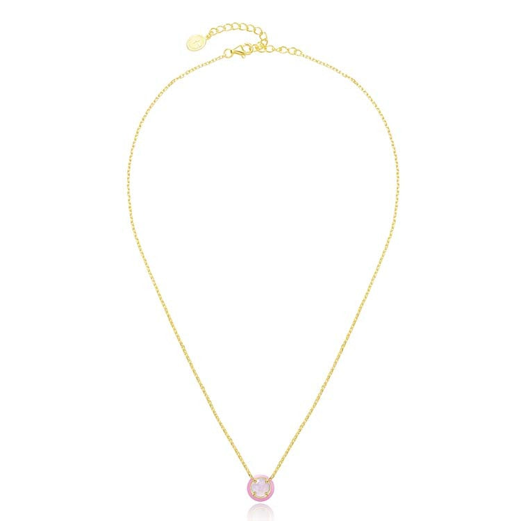 天然圓形翡翠琺瑯項鍊