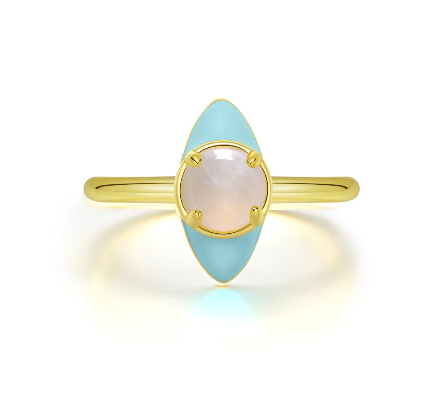 Natural Jadeite Enamel Eye Ring