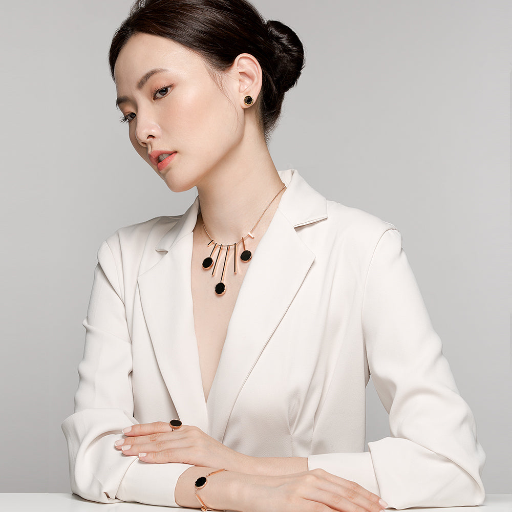 天然インキージェダイトの3連ネックレス