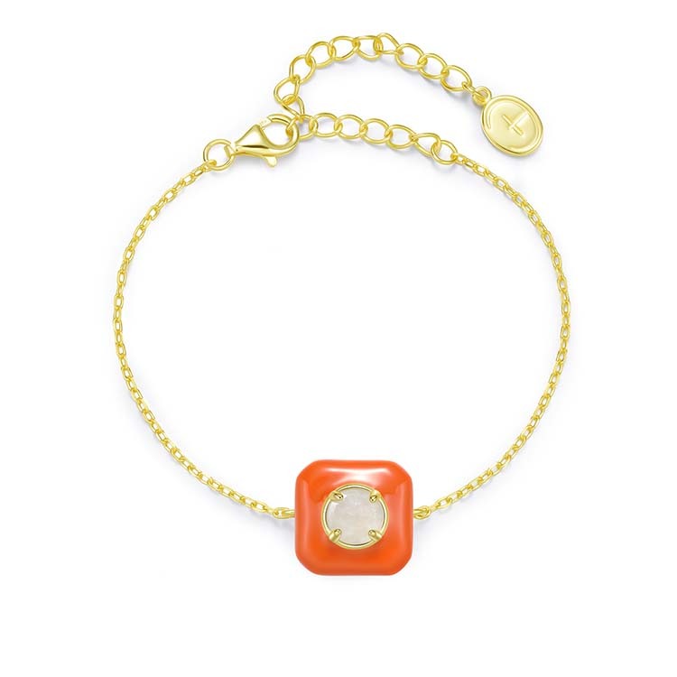 Natural Jadeite Enamel Cube Bracelet