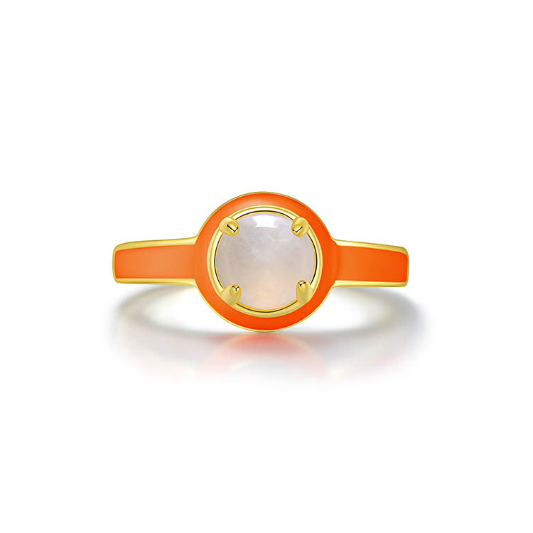 天然圓形翡翠琺瑯戒指