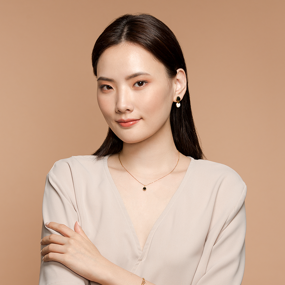 天然インキージェダイト小さな丸い鎖骨ネックレス