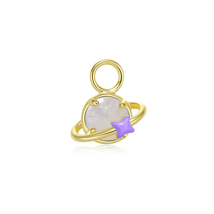 天然圓形翡翠琺瑯行星吊墜