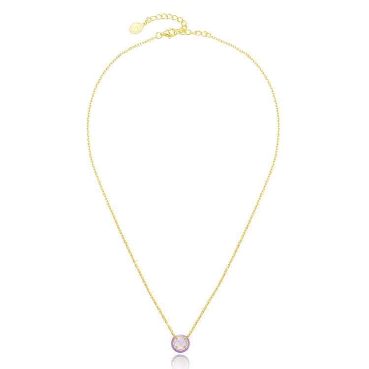 天然圓形翡翠琺瑯項鍊