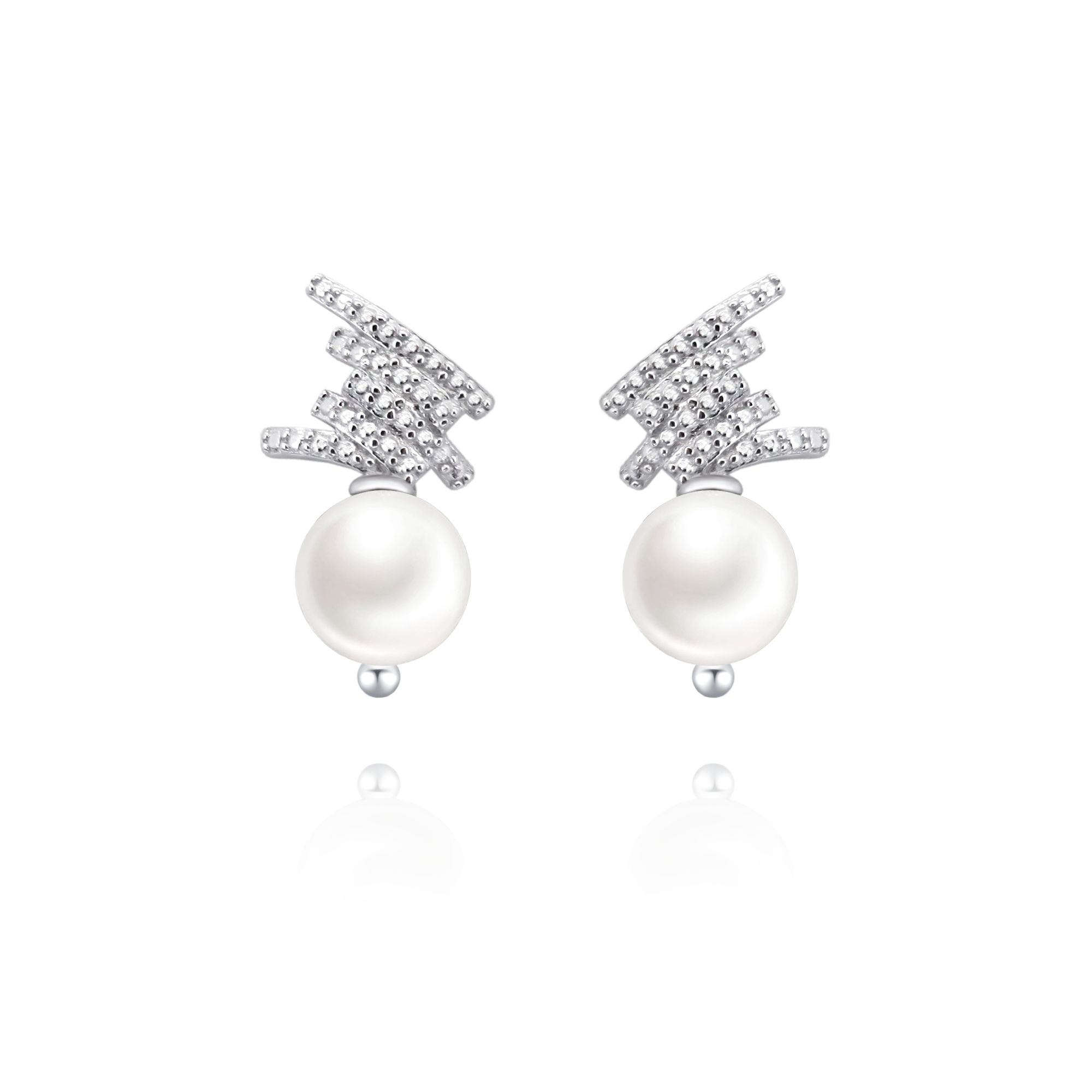 日本製アコヤ真珠リボンイヤリング