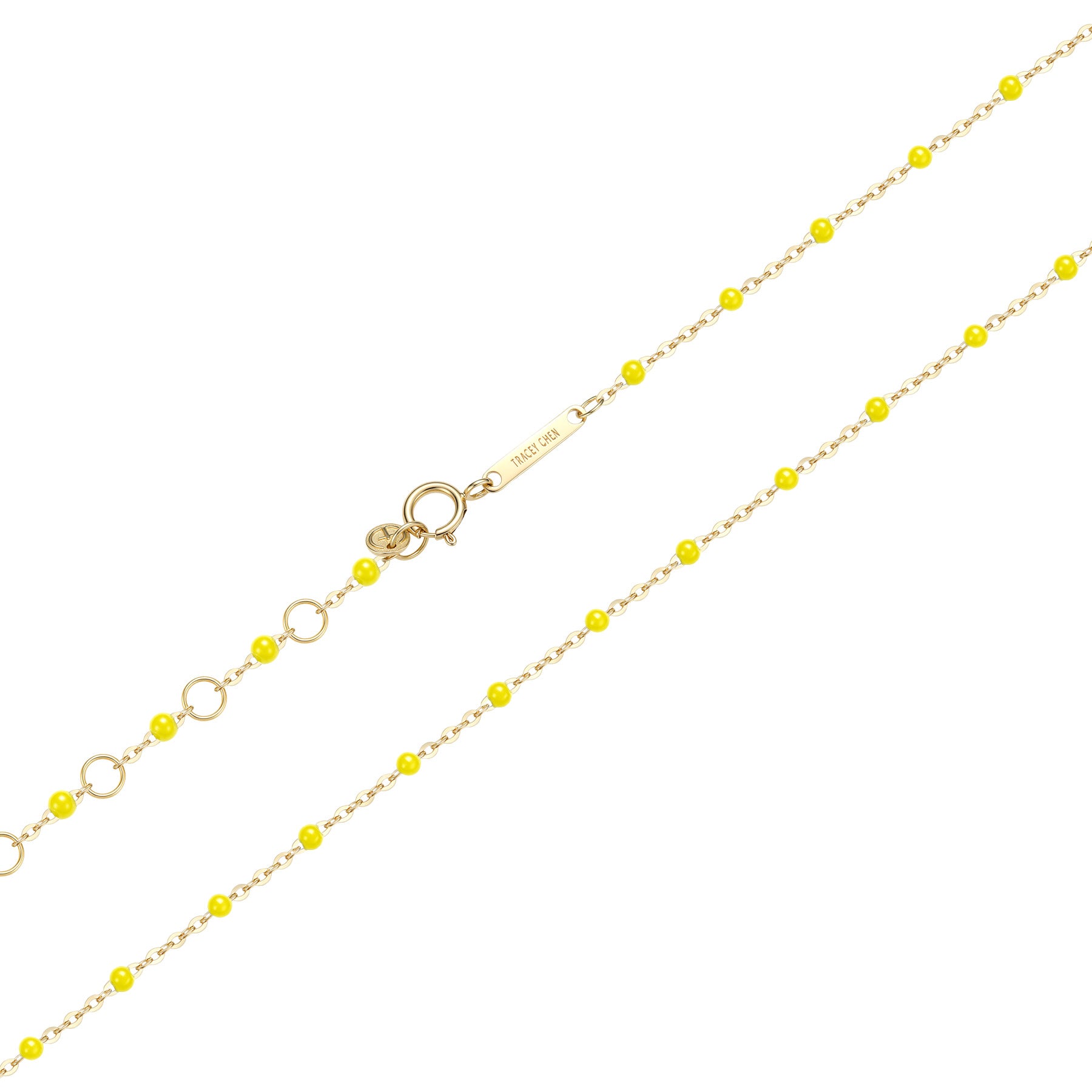 9K手工琺瑯細珠項鍊(47cm)