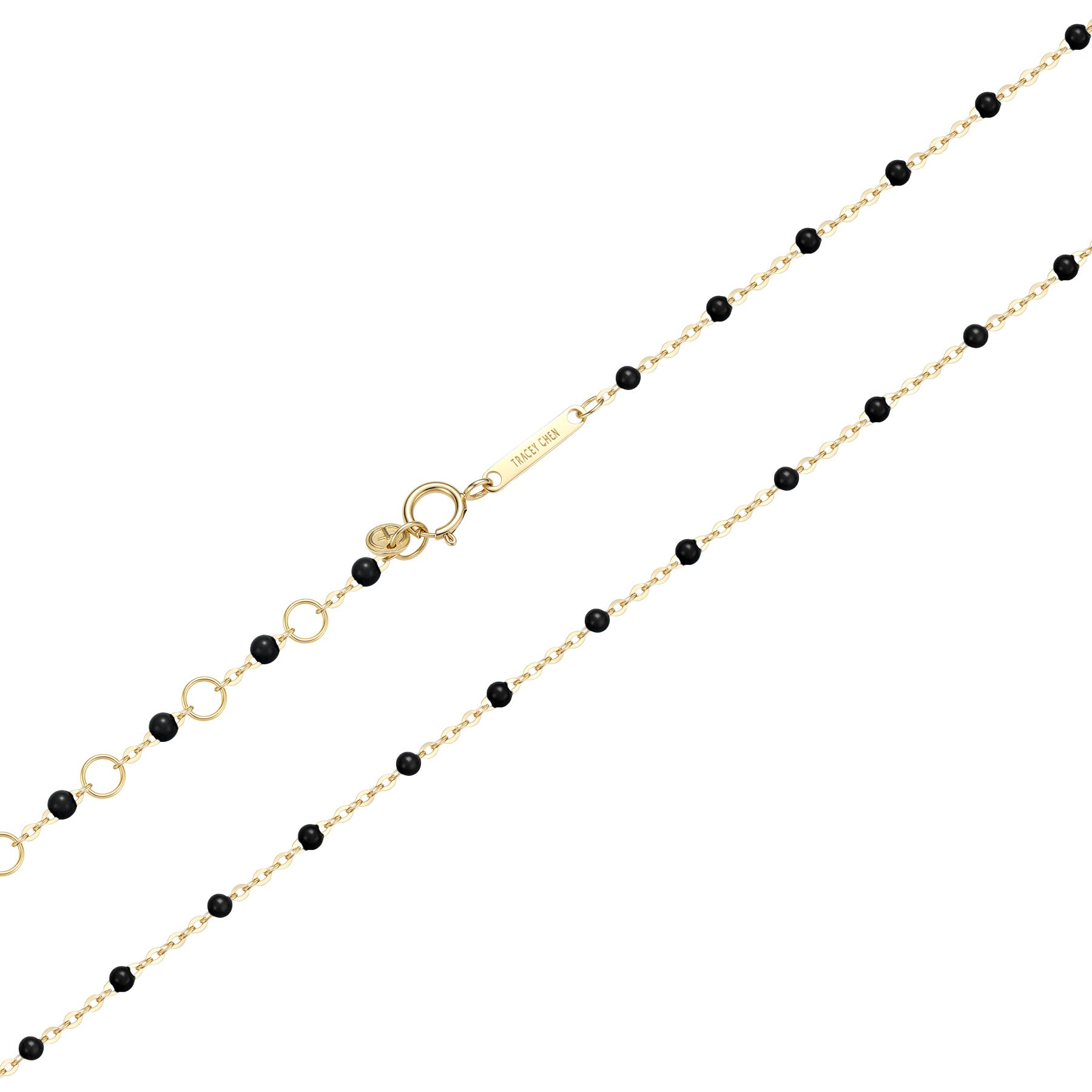 9K手工琺瑯細珠項鍊(47cm)