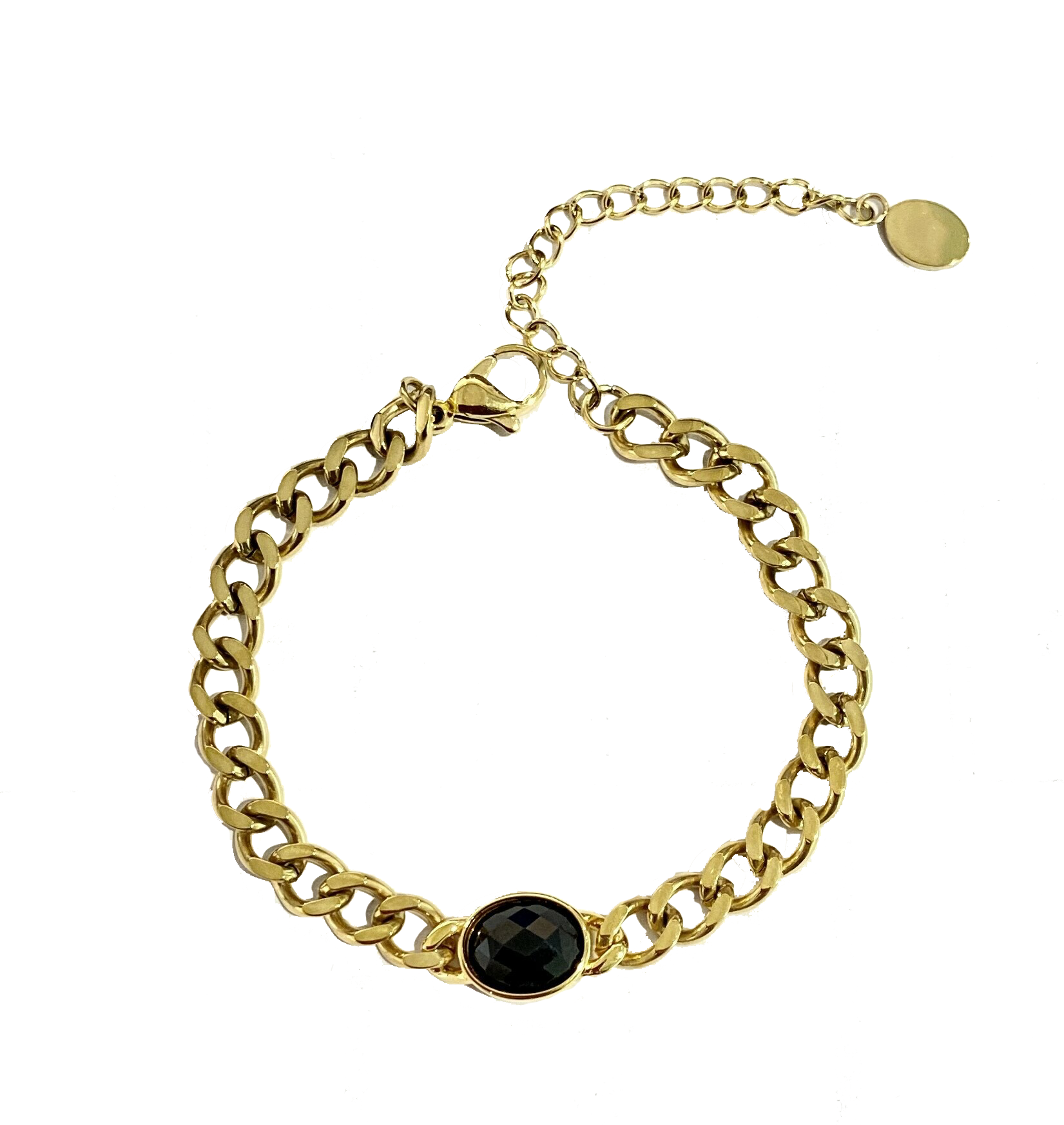 天然墨翡小橢圓時尚金屬手鍊