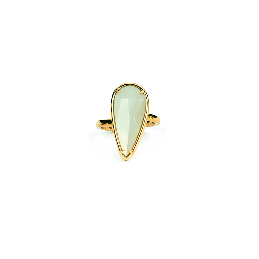 Natural jade drop ring