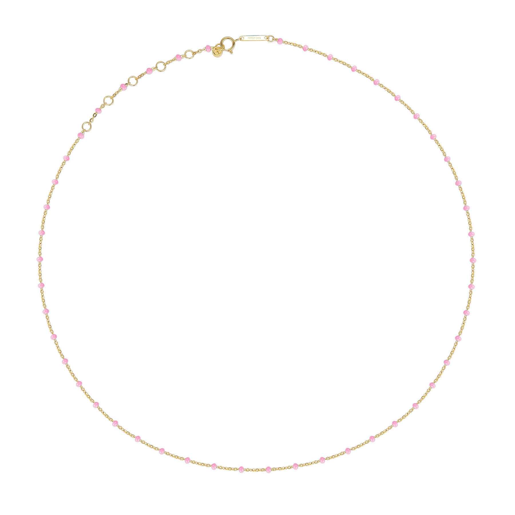 9K手工琺瑯細珠項鍊(47cm)