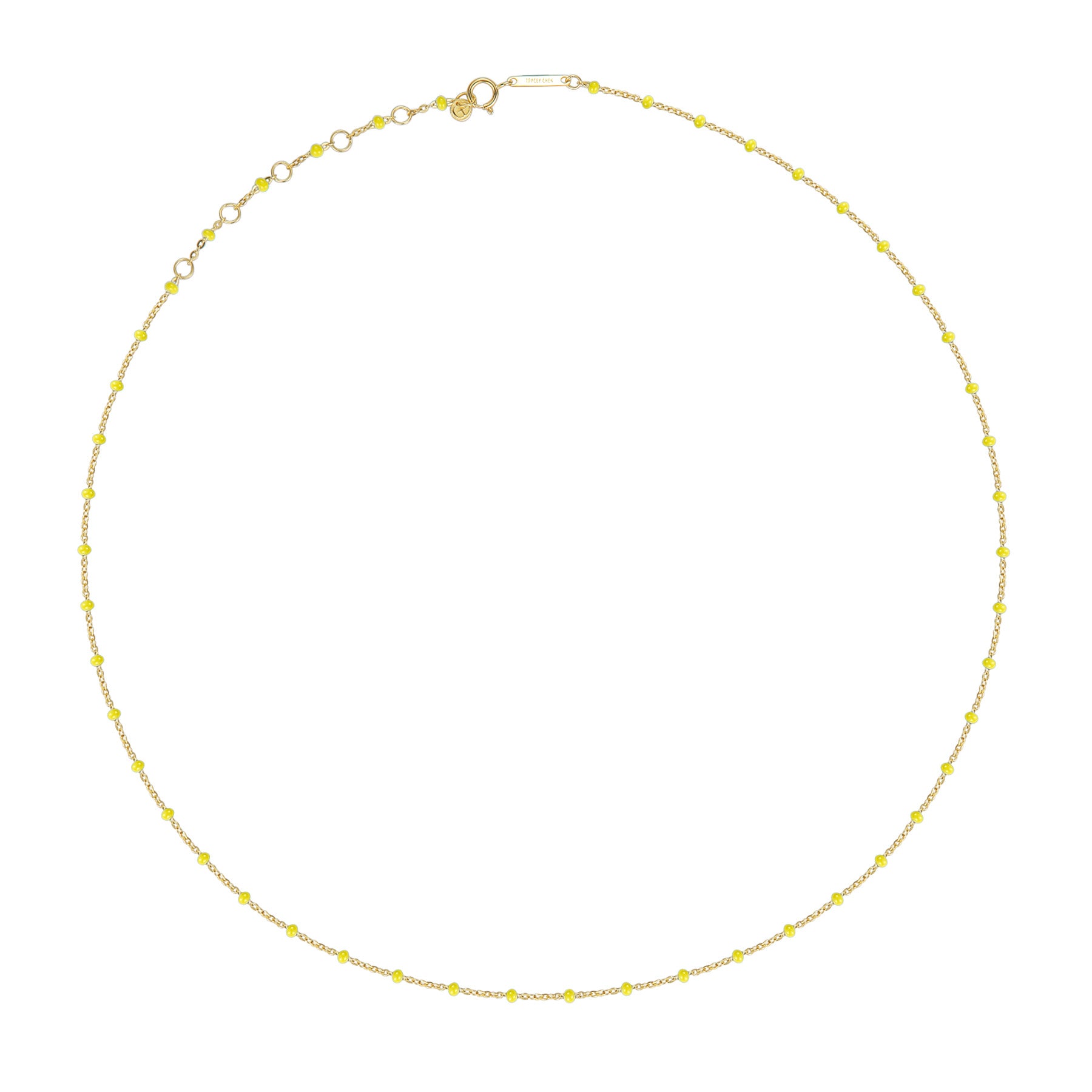 9K手工琺瑯細珠項鍊(47cm)