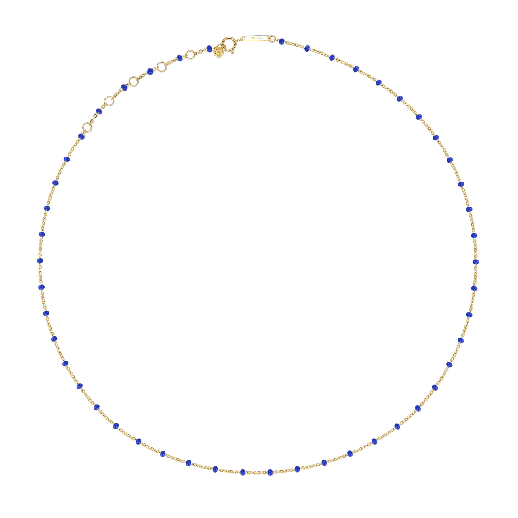 9K手工琺瑯細珠項鍊(47cm)