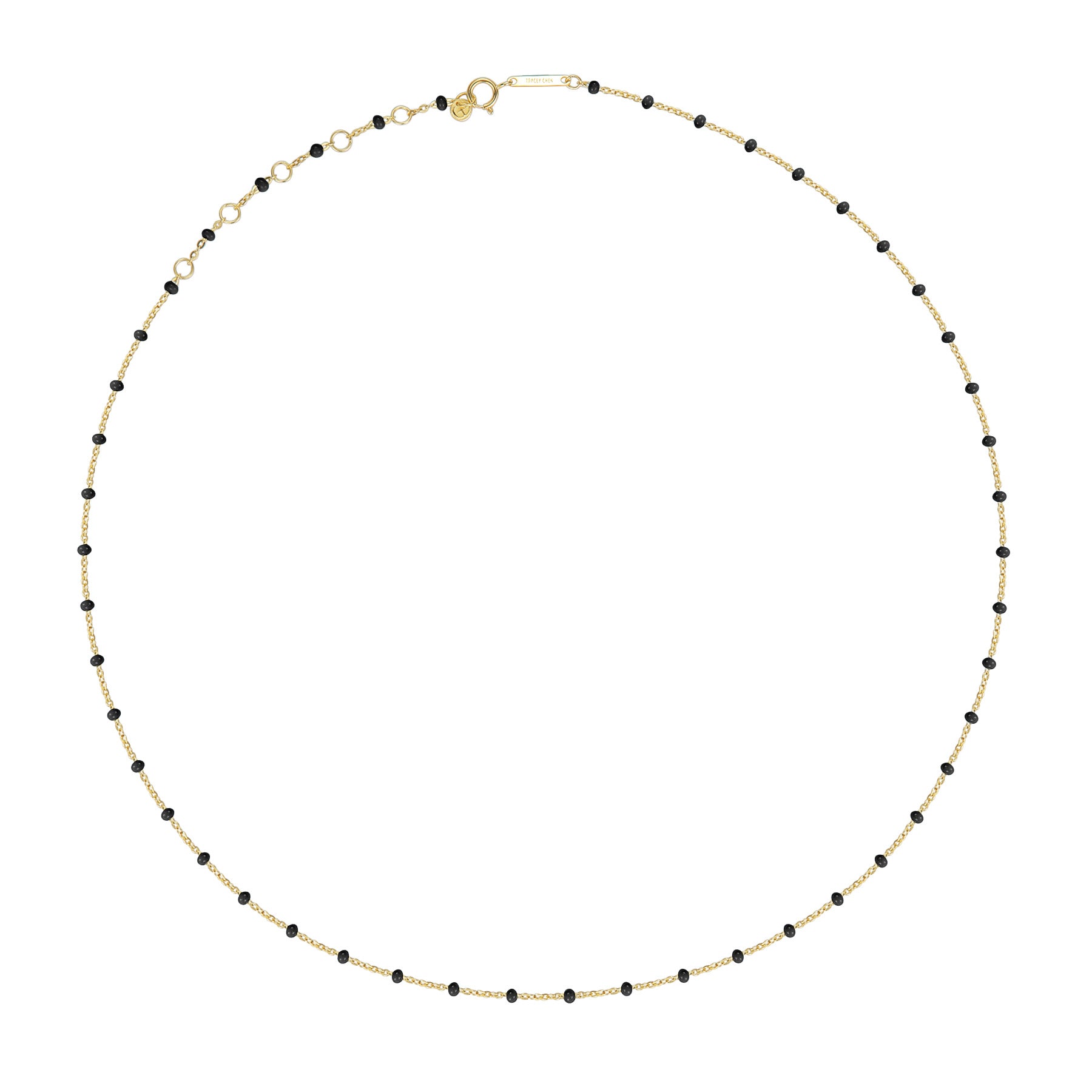 9K手工琺瑯細珠項鍊(47cm)