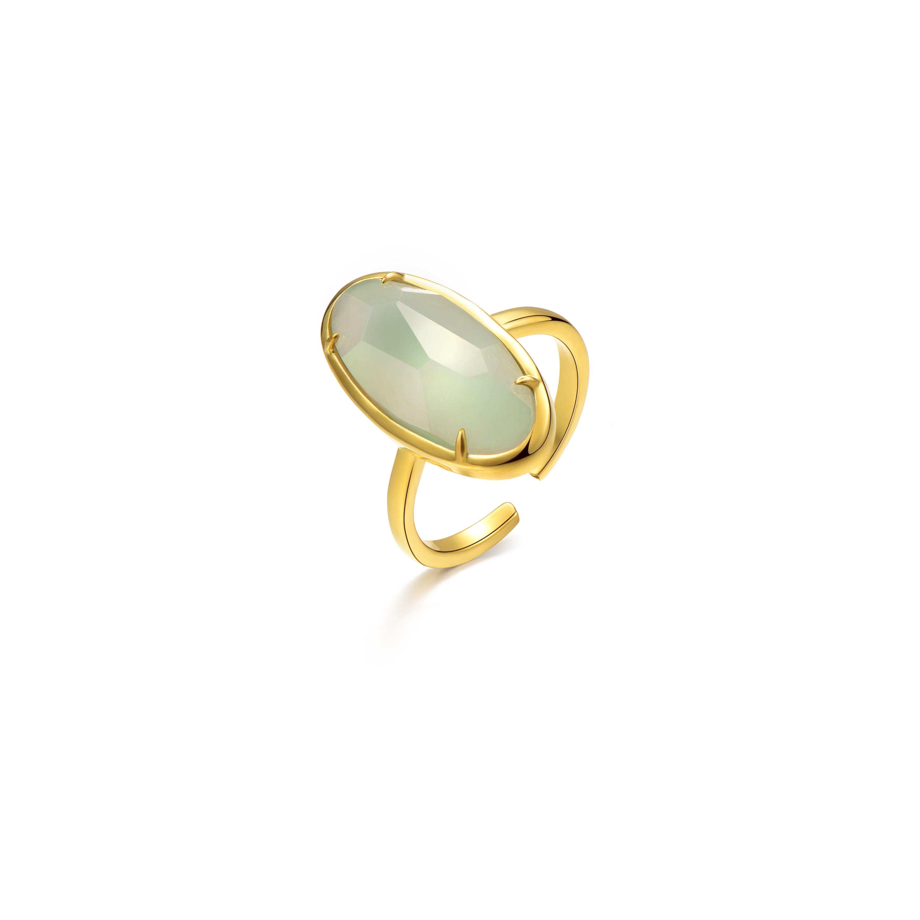 Natural Jadeite Oval Ring