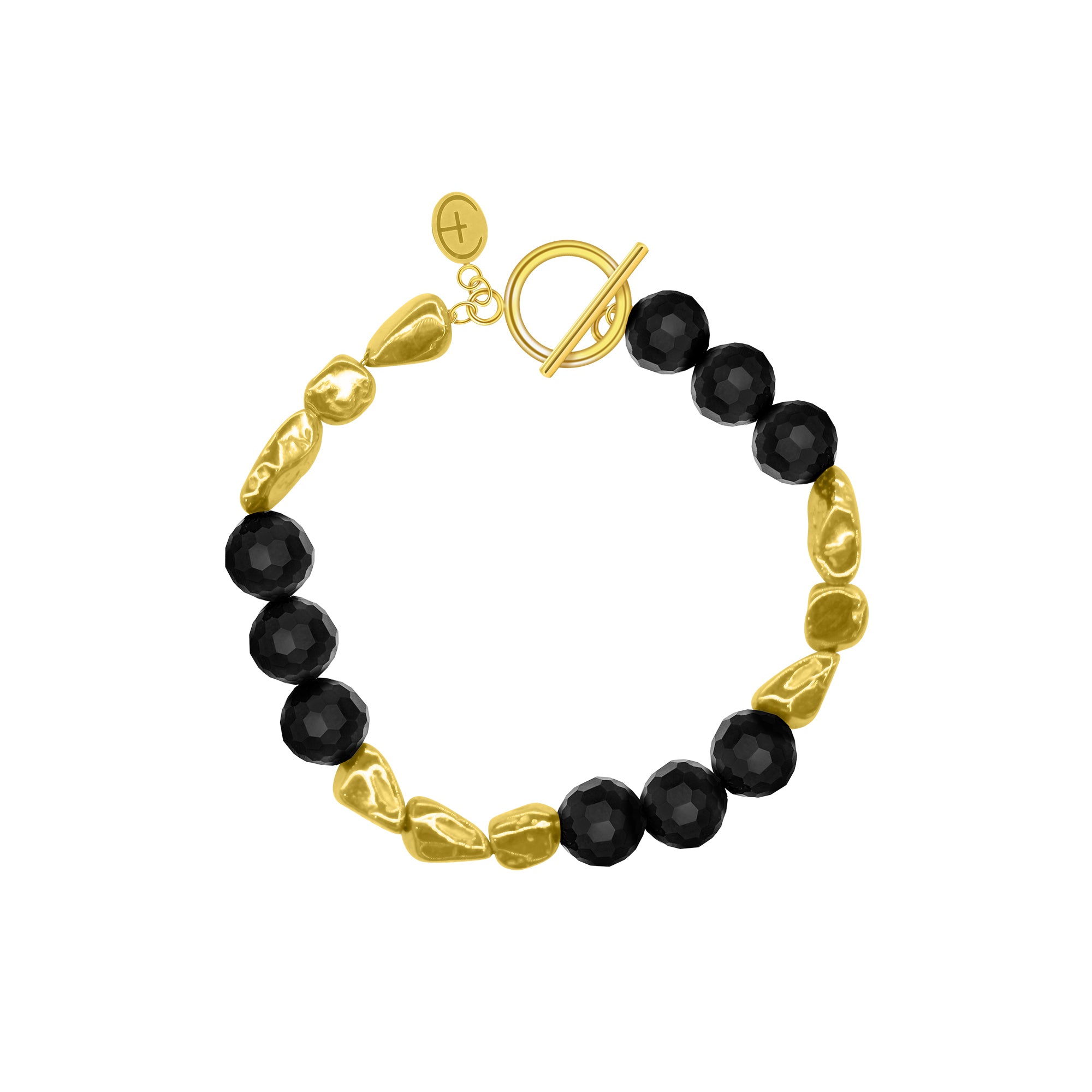 天然黒翡翠の不規則なブレスレット